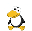 image of a 'landed' penguin